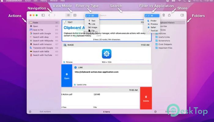 Clipboard Action  1.5.1 Mac用無料ダウンロード
