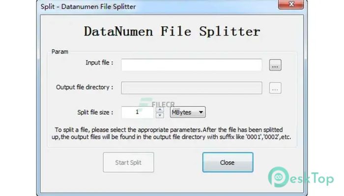 DataNumen File Splitter 1.4.0 Tam Sürüm Aktif Edilmiş Ücretsiz İndir