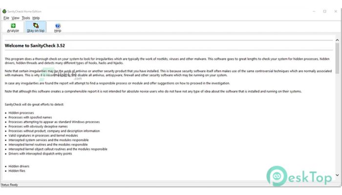 SanityCheck Home 3.52 完全アクティベート版を無料でダウンロード