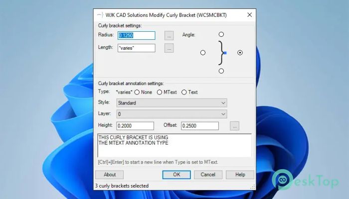 Télécharger WJK CAD Solutions Curly Bracket 2025.0.1.0 Gratuitement Activé Complètement