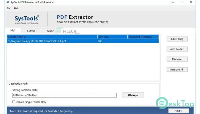 SysTools PDF Extractor 6.0 完全アクティベート版を無料でダウンロード