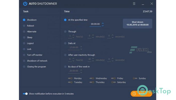 Auto Shutdowner 1.5.2 Tam Sürüm Aktif Edilmiş Ücretsiz İndir