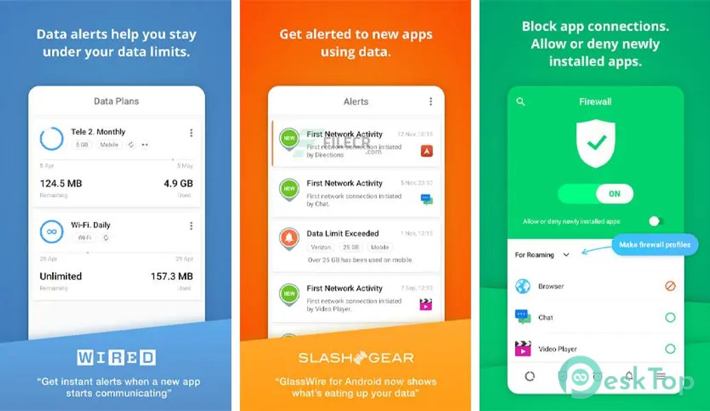 GlassWire Data Usage Monitor 3.0.386r APK MOD Tam Ücretsiz İndir