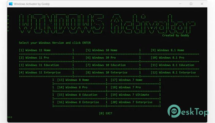 下载 Windows Activator by Goddy 4.0 免费完整激活版