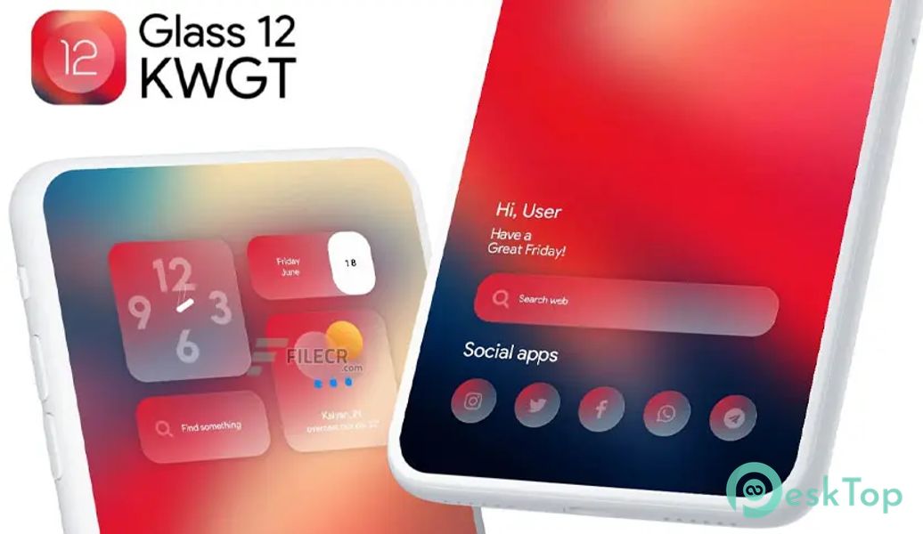 Glass 12 KWGT v2021.Jun.18.16 APK MOD Descarga gratuita completa