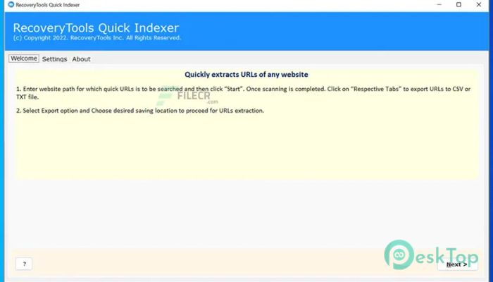 RecoveryTools Quick Indexer  4.4 Tam Sürüm Aktif Edilmiş Ücretsiz İndir