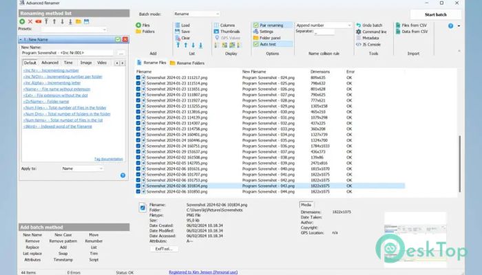 Advanced Renamer Free 4.03 Tam Sürüm Aktif Edilmiş Ücretsiz İndir