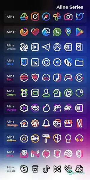 Aline Yellow: linear icon pack