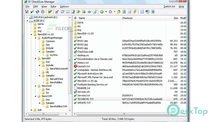 Download EF CheckSum Manager 2023.11 Free Full Activated