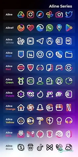 Aline Green: linear icon pack 1.9.9 APK MOD 完整免费下载