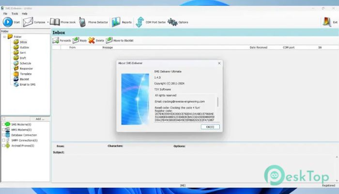 TJY Software SMS Deliverer Ultimate 1.4.5 完全アクティベート版を無料でダウンロード