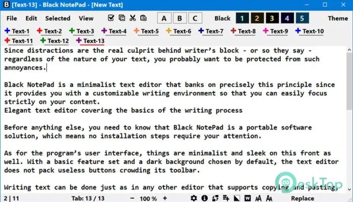 WinTools Black NotePad 2.3.0.26 Tam Sürüm Aktif Edilmiş Ücretsiz İndir