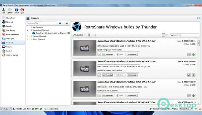 RetroShare 0.6.7a 完全アクティベート版を無料でダウンロード