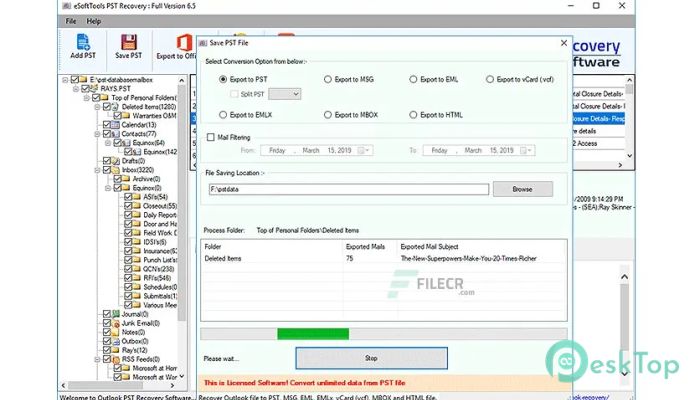 Download eSoftTools PST Recovery 6.5 Free Full Activated