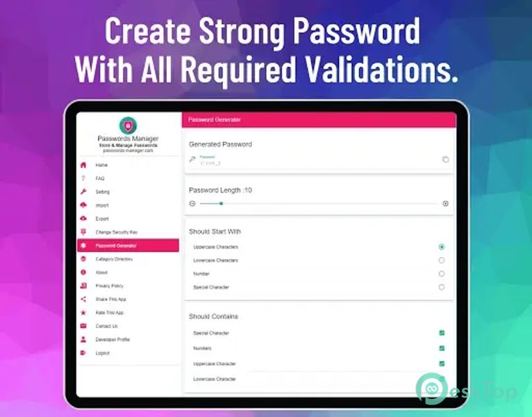 Passwords Manager Pro 4.6.8 APK MOD Tam Ücretsiz İndir