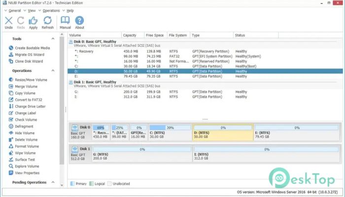下载 NIUBI Partition Editor 10.0.5 Technician WinPE 免费完整激活版