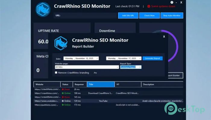 CrawlRhino SEO Monitor 1.0.11 मुफ्त पूर्ण सक्रिय डाउनलोड