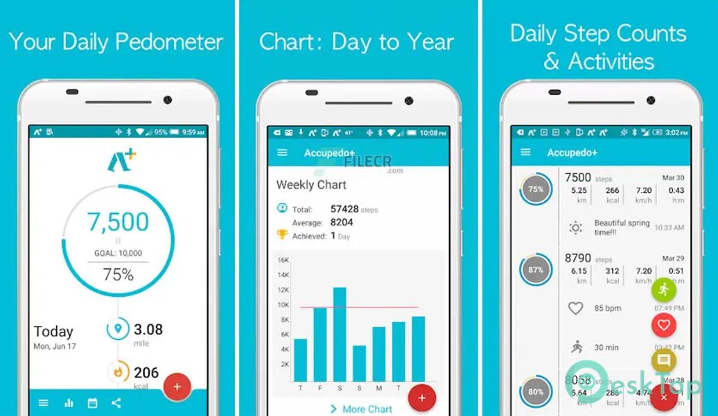 Accupedo+ pedometer 4.2.0 APK MOD Tam Ücretsiz İndir