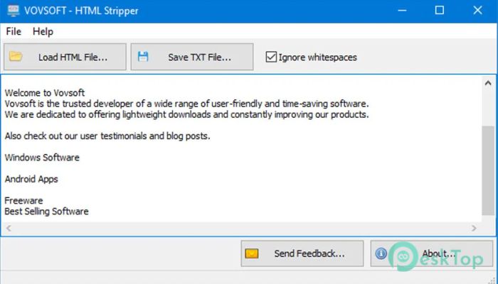 Download VovSoft HTML Stripper  1.2 Free Full Activated