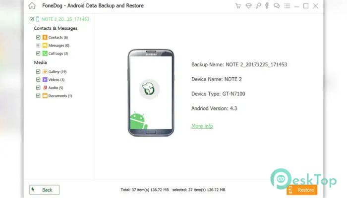 下载 FoneDog Android Data Backup - Restore 1.0 免费完整激活版