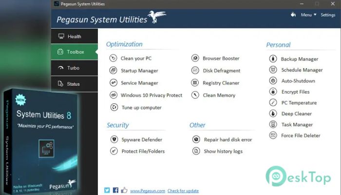 Télécharger Pegasun System Utilities 8.4 Gratuitement Activé Complètement