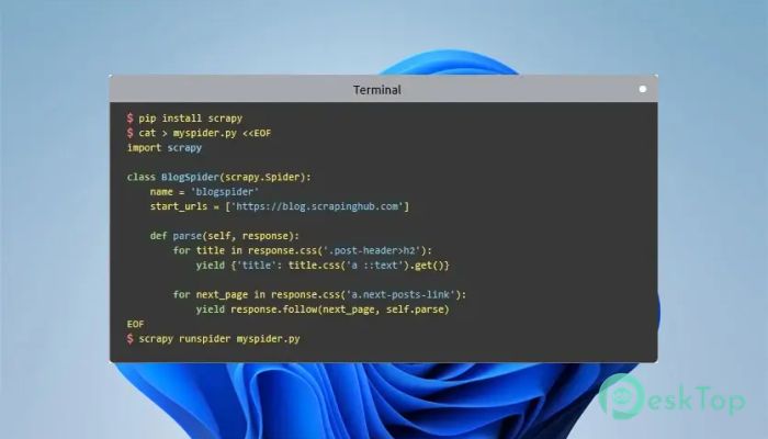 Scrapy 2.15.1 Tam Sürüm Aktif Edilmiş Ücretsiz İndir