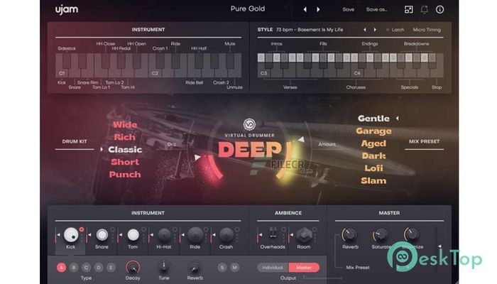 UJAM Virtual Drummer DEEP 2.1.1 Tam Sürüm Aktif Edilmiş Ücretsiz İndir