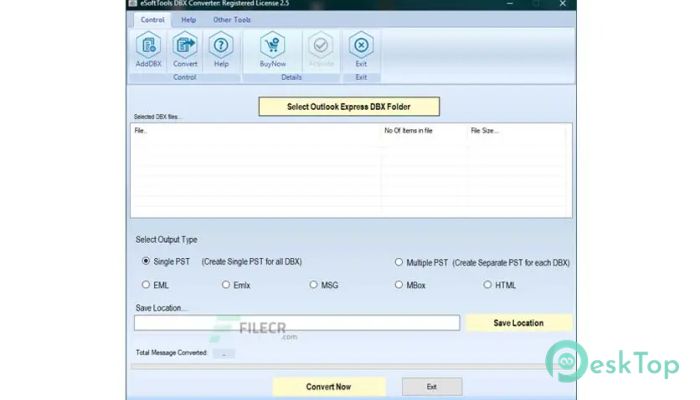 Download eSoftTools DBX Converter 2.5 Free Full Activated
