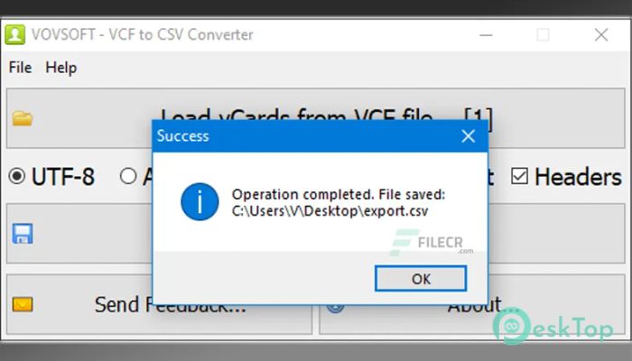 Download VovSoft VCF to CSV Converter  4.1.0 Free Full Activated