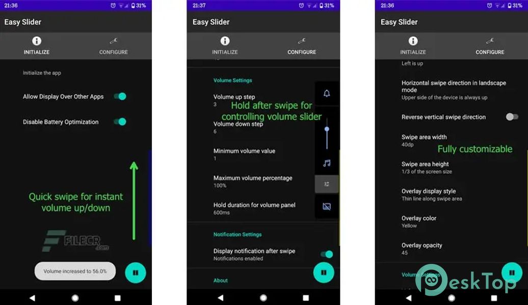 Easy Slider – Edge Swipe for Volume Control