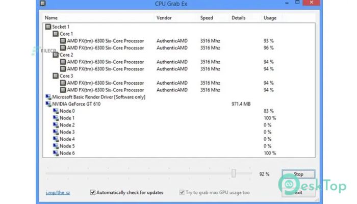 تحميل برنامج CPU Grab Ex 1.10 برابط مباشر