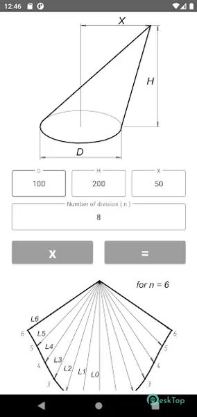 Flat pattern cone calculator 3.12 APK MOD تحميل مجاني كامل