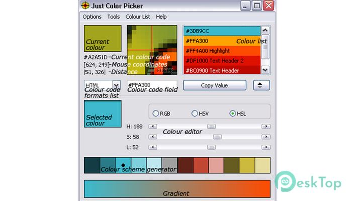Just Color Picker 5.9 完全アクティベート版を無料でダウンロード