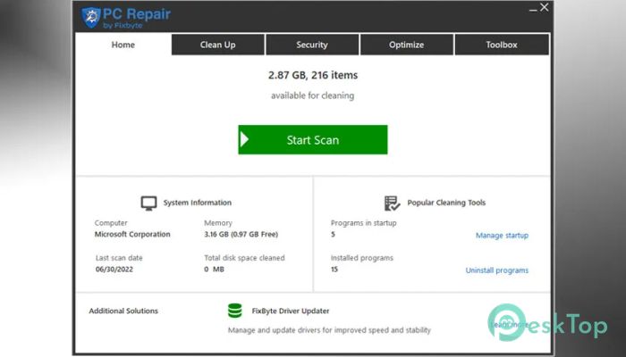 Télécharger FixByte PC Repair 7.5.0.3 Gratuitement Activé Complètement