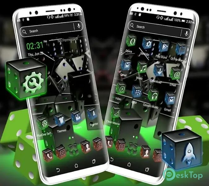 3D Dice Neon Launcher Theme 2.8 APK MOD 完整免费下载