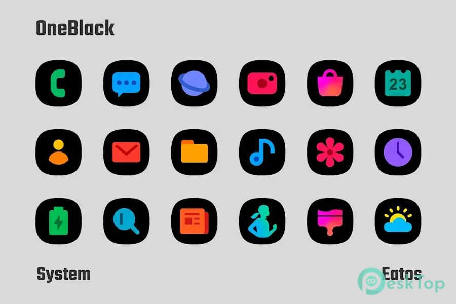 OneBlack - Icon Pack 7.7 APK MOD تحميل مجاني كامل