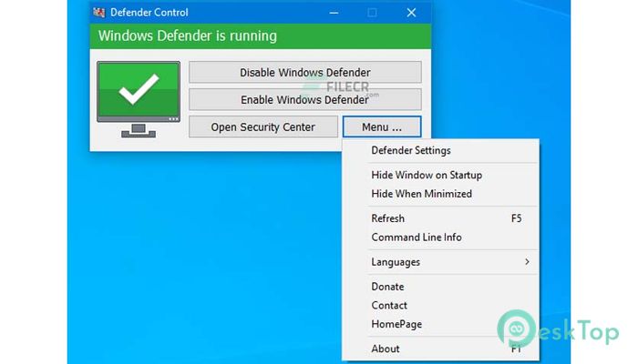 Defender Control 1.9 Tam Sürüm Aktif Edilmiş Ücretsiz İndir