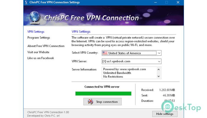  تحميل برنامج ChrisPC Free VPN Connection 4.03.16 برابط مباشر