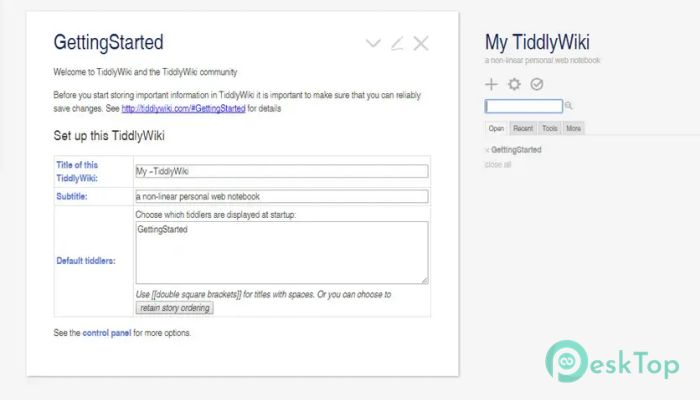 تحميل برنامج TiddlyWiki 0.0.20 برابط مباشر
