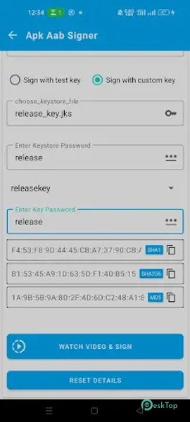 AAB Signer - Keystore Creator 3 APK MOD Tam Ücretsiz İndir
