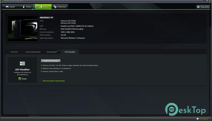 Télécharger NVIDIA GeForce Experience 3.27.0.112 Gratuitement Activé Complètement