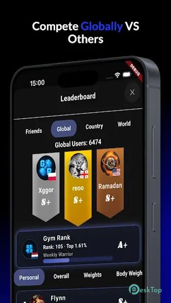 Gym Rank: AI Workout Tracker 2.0.1 APK MOD Tam Ücretsiz İndir