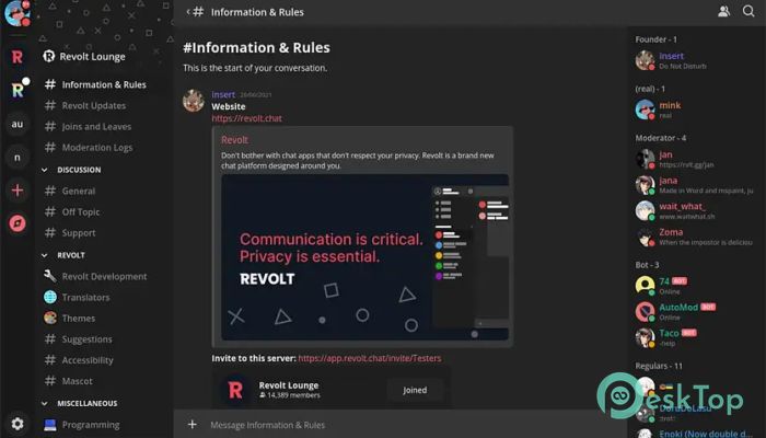 Revolt Chat 1.0.6 完全アクティベート版を無料でダウンロード