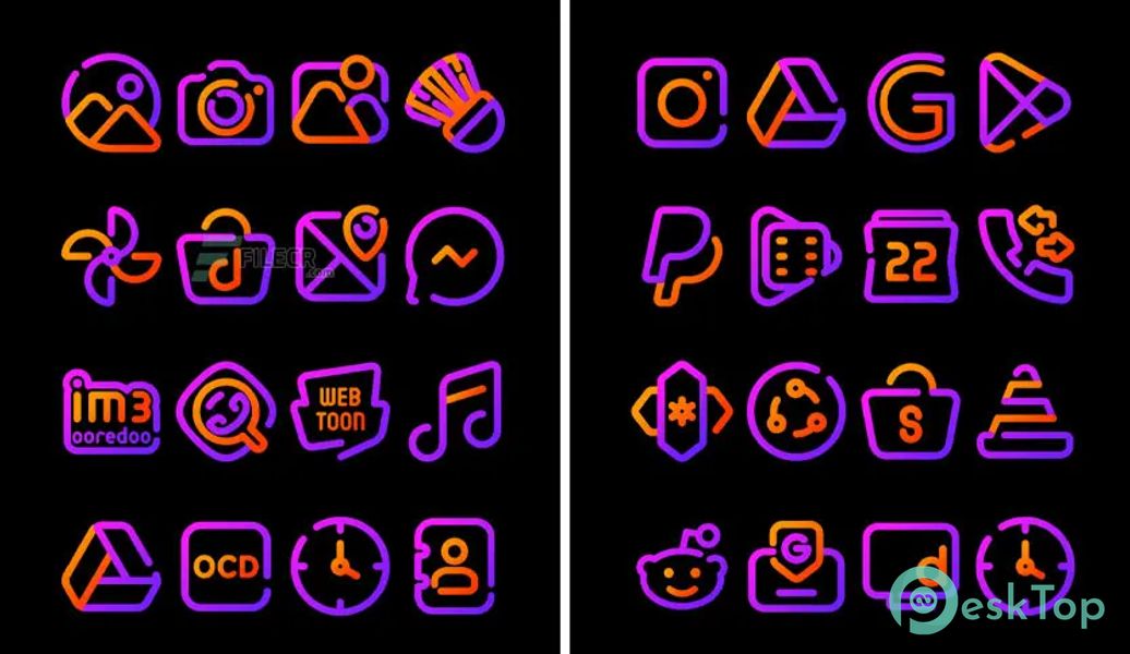 LineBula Viorange – Icon Pack v1.0 APK MOD تحميل مجاني كامل