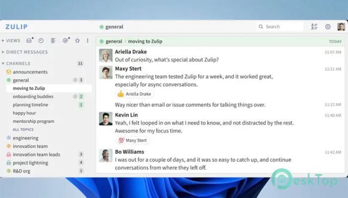 Zulip 1.0 完全アクティベート版を無料でダウンロード