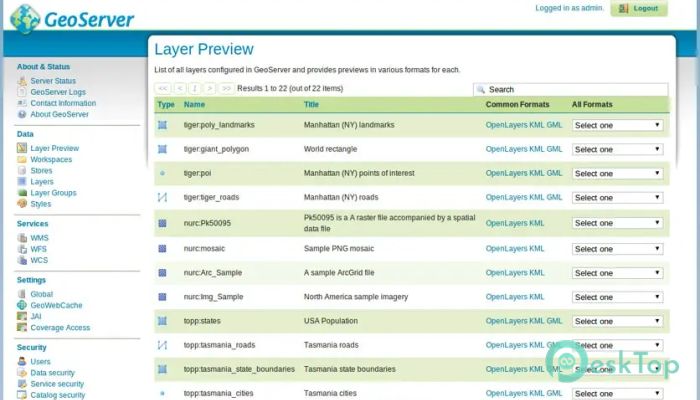 Скачать GeoServer  2.27.1 полная версия активирована бесплатно
