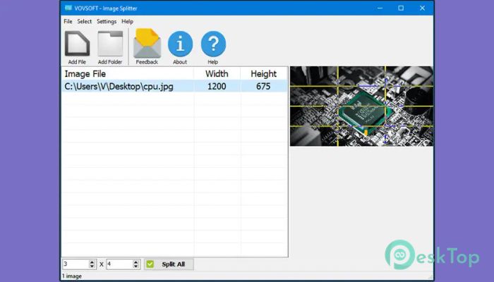 Télécharger VovSoft Image Splitter 1.2 Gratuitement Activé Complètement