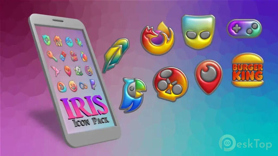 Iris Light Flat 3D Icon Pack 2.1.6 APK MOD Tam Ücretsiz İndir