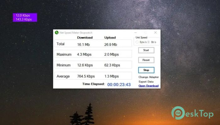 تحميل برنامج Zero Byte Net Speed Meter 1.0 برابط مباشر