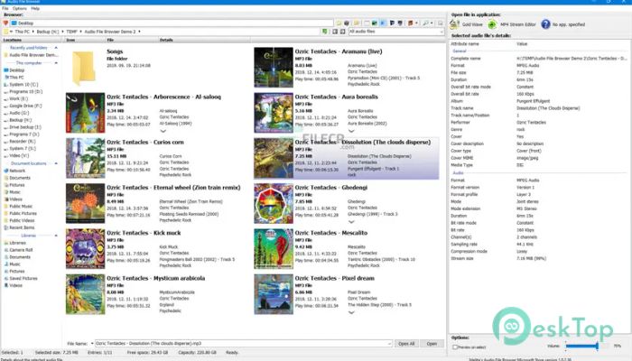 3delite Audio File Browser 1.0.54.84 完全アクティベート版を無料でダウンロード